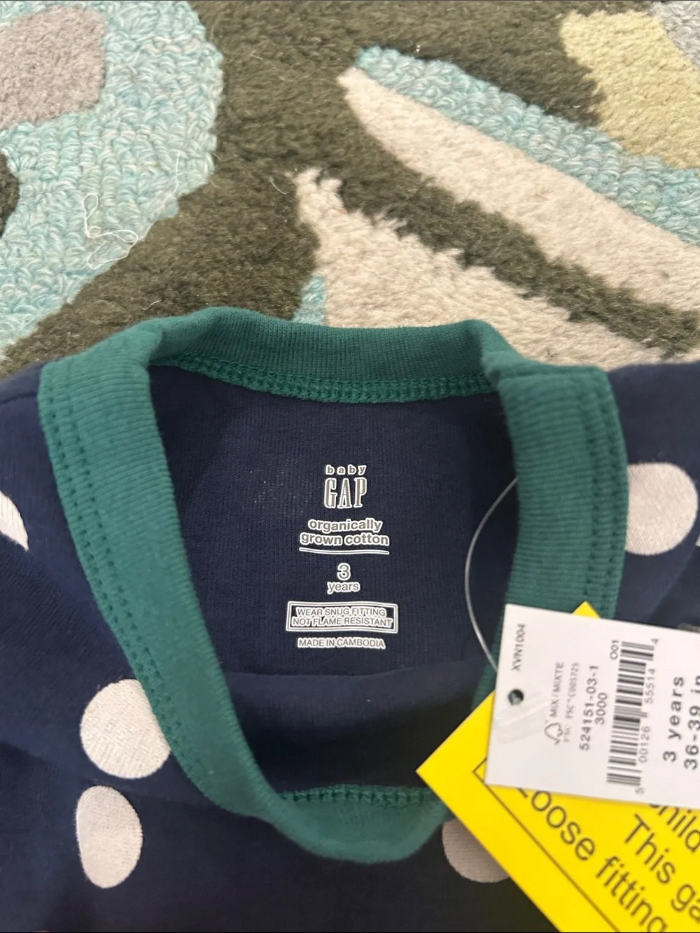 GAP Navy Polka Dot & Olive Mickey PJ Two-Pack Organic
